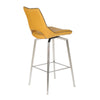 Shankar Medallion Yellow Leather Match Swivel Bar Chair