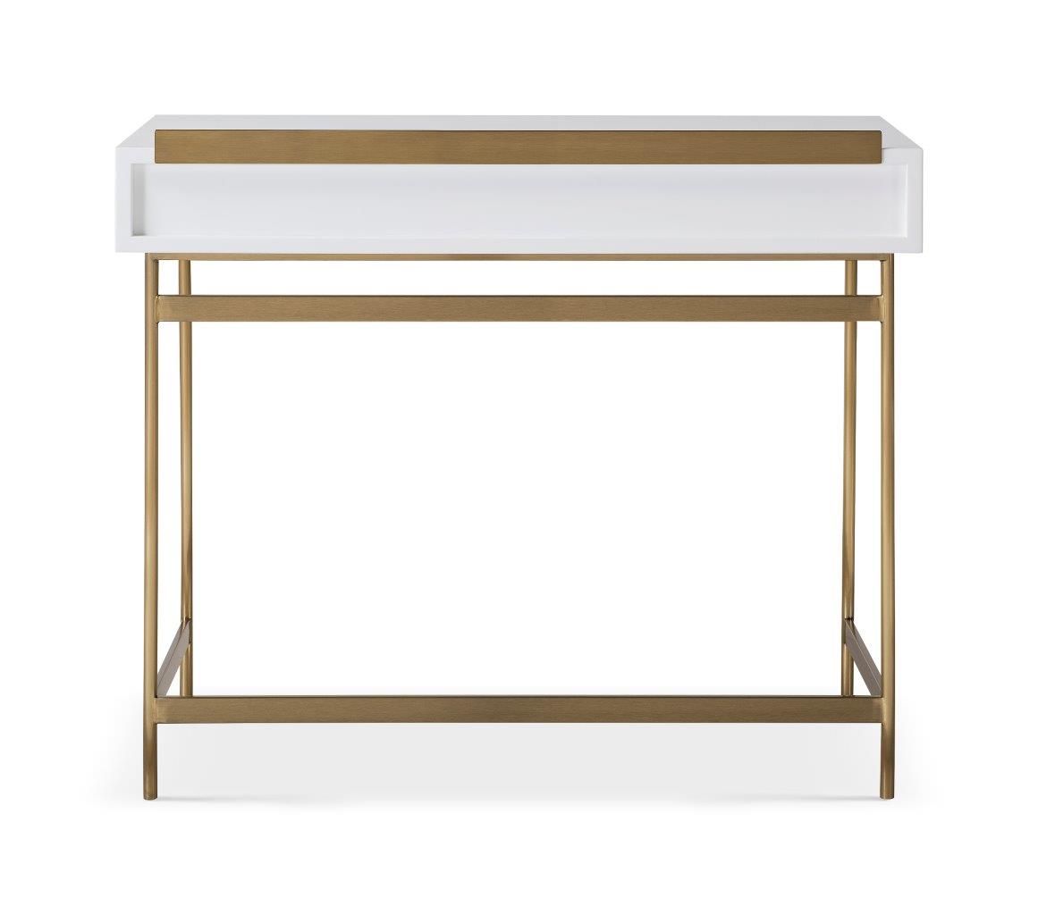 Gillmore Space Alberto Dressing Table White With Brass Accent
