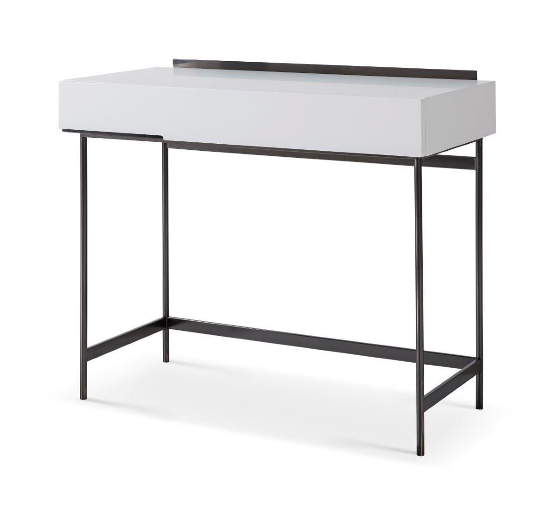 Gillmore Space Alberto Dressing Table White With Dark Chrome Accent
