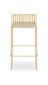 Gillmore Space Finn Bar Stool Natural Upholstered & Brass Frame
