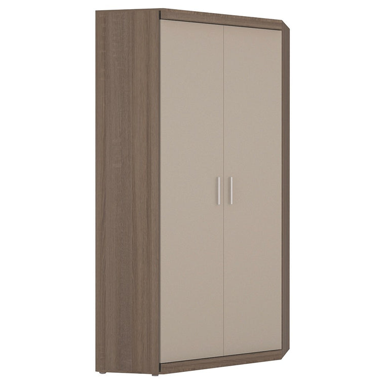 Axton Spuyten Tall Corner Cabinet in Oak/Champagne