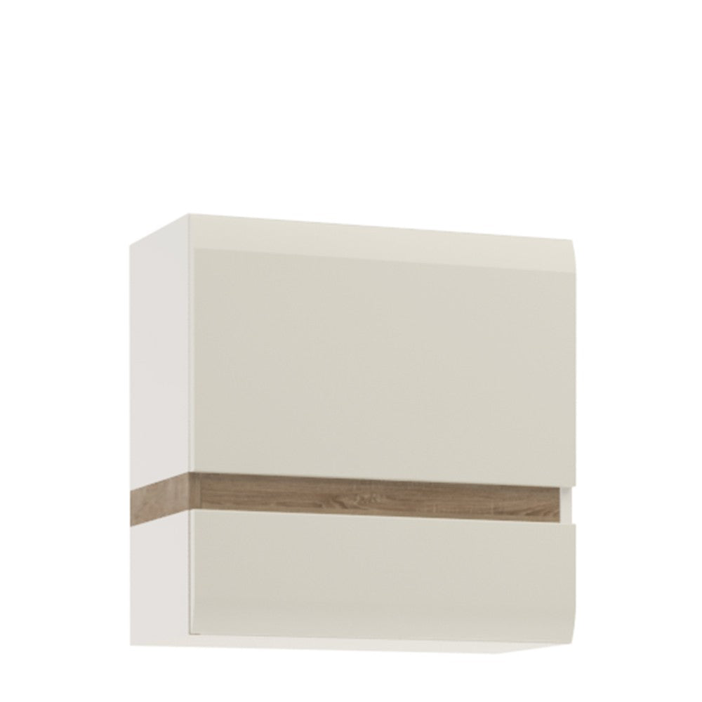 Axton Norwood Living 1 Door Wall Cupboard (front trim) In White With A Truffle Oak Trim