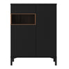 Axton Blauzes Sideboard 2 Door 1 Drawer in Black and Walnut