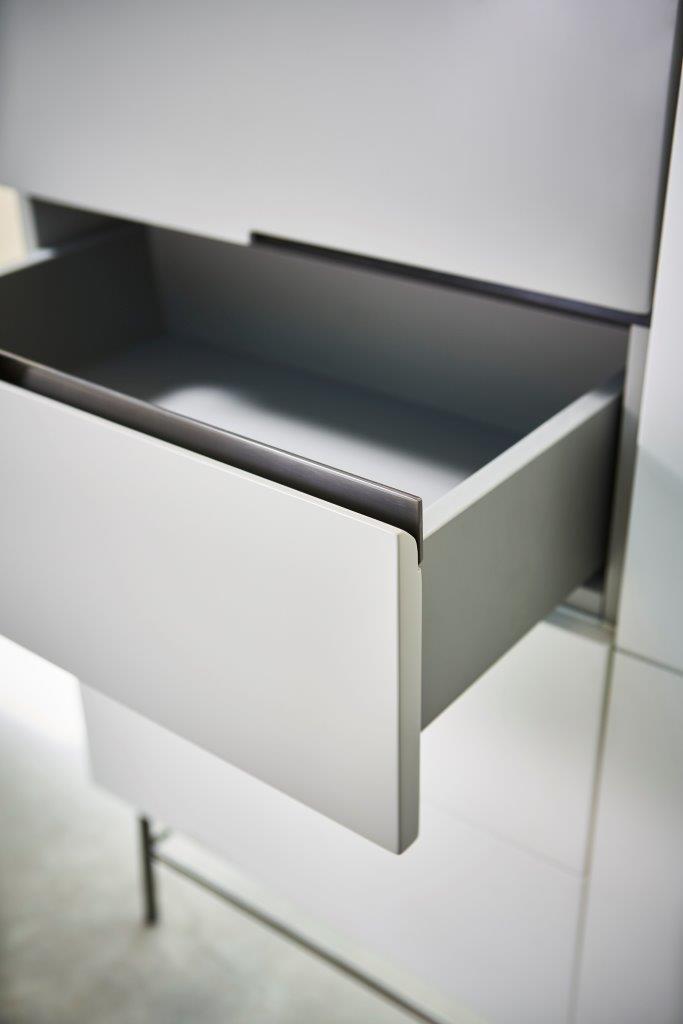 Gillmore Space Alberto Side Table Grey With Dark Chrome Accent