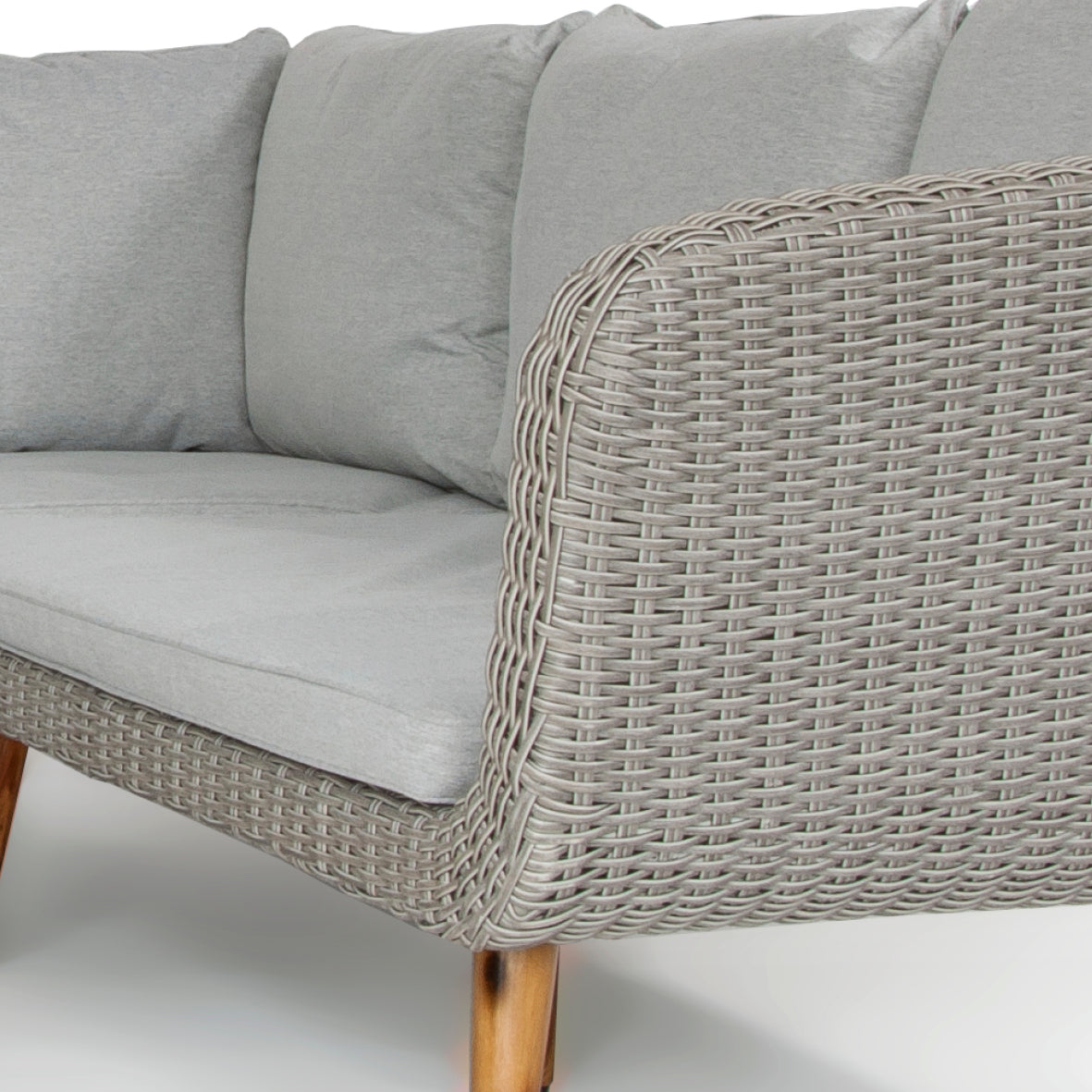 Home Junction Americano Contemporary Corner Sofa with Coffee Table/Footstool in Grey