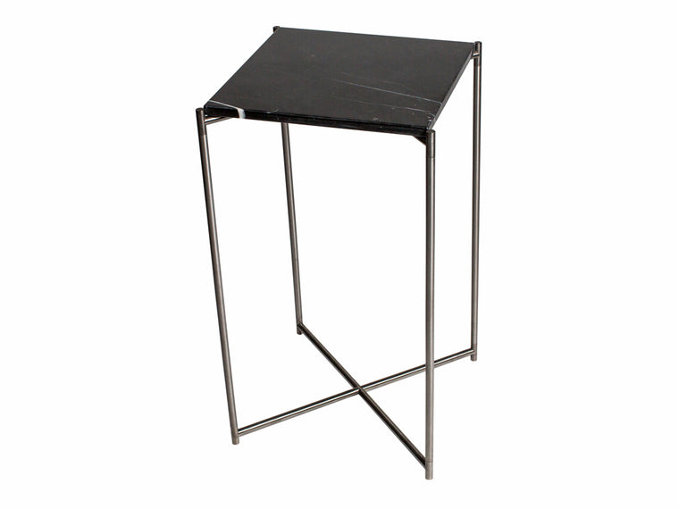 Gillmore Space Iris Square Plant Stand Black Marble Top
