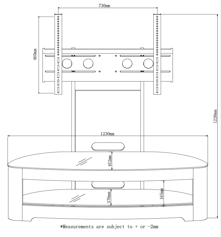 Jual Furnishings Florence Oak Cantilever TV Stand