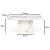 Como 200cm Brown Marble Dining Table
