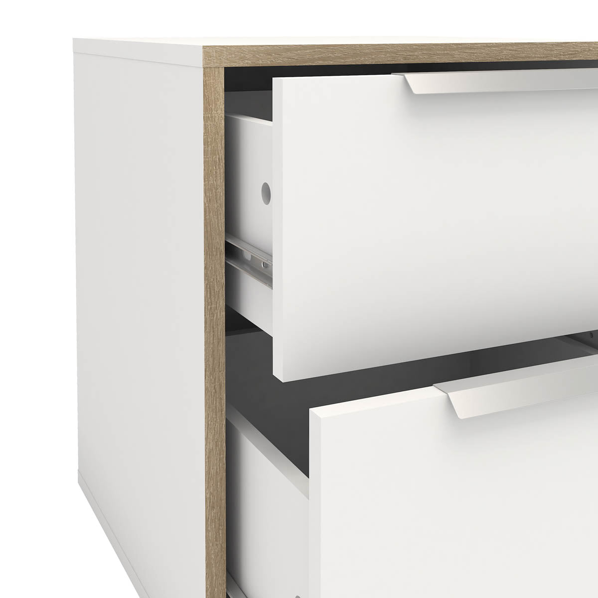 Axton Clason Bedside 2 Drawers in White and Oak