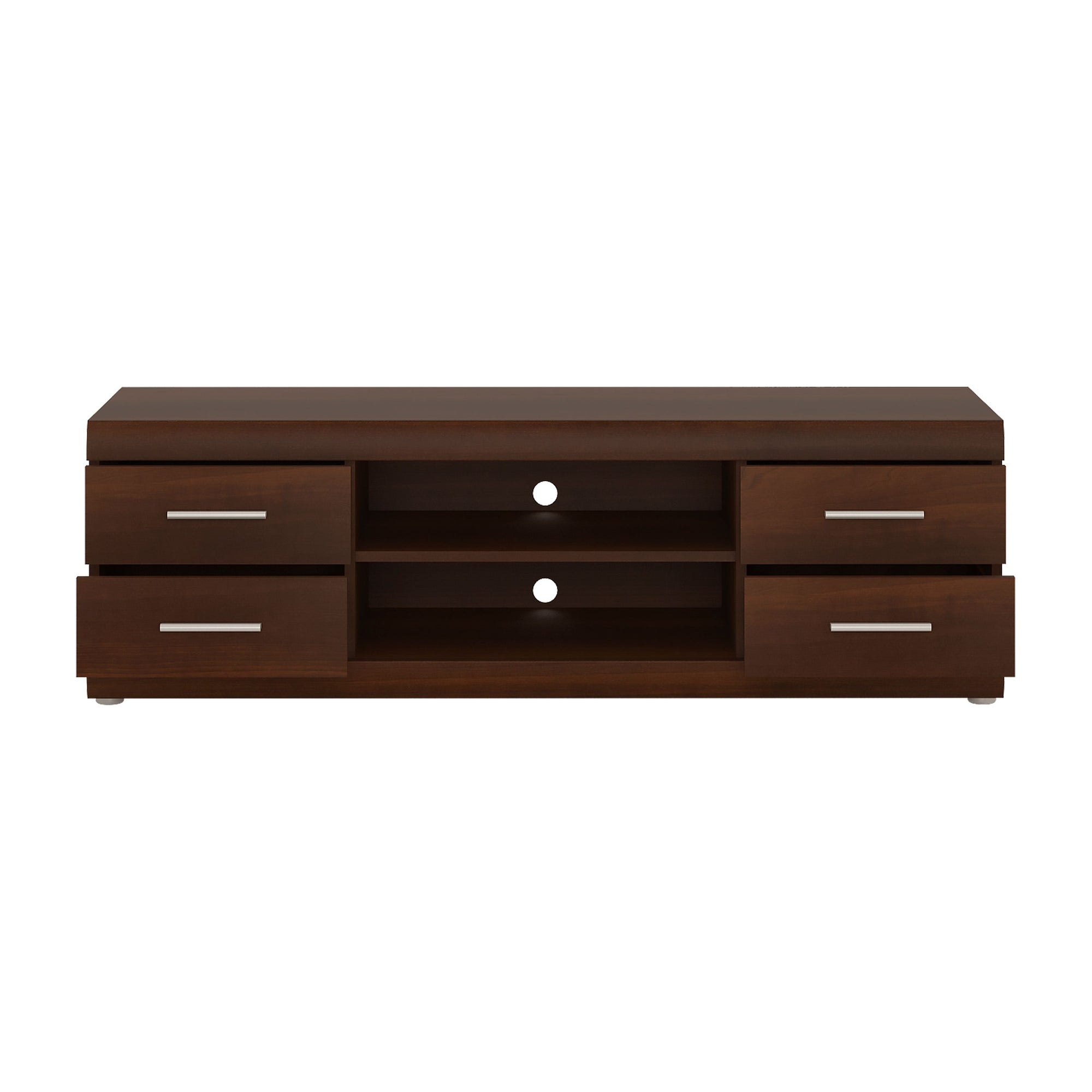 Axton Pelham Wide 4 Drawer TV Cabinet in Dark Mahogany Melamine