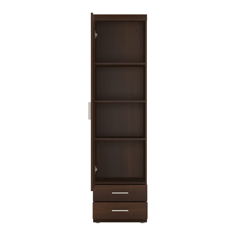 Axton Pelham Tall 1 Door 2 Drawer Narrow Cabinet In Dark Mahogany Melamine