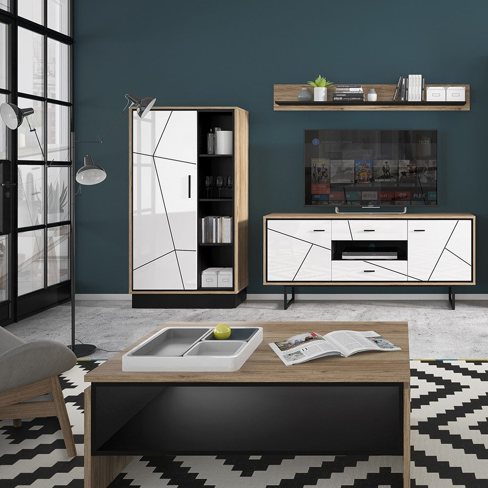 Axton Belmont Coffee Table With The Walnut And Dark Panel Finish