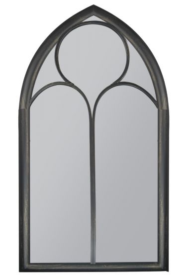 Carrington Chapel Arch Large Black Garden Mirror 150 x 81 CM
