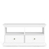 Axton Westchester TV Unit - 2 Shelves 2 Drawers in White