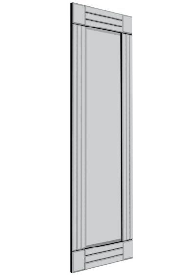 Carrington All Glass Bevelled Square Corner Cheval Free Standing Mirror 5Ft X 1Ft3 (150 X 40cm)