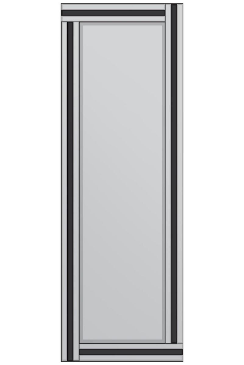 Carrington Destin Black and Mirror Triple Bevel Free Standing Cheval Dress Mirror 5ft7 x 1ft11 170cm x 58cm